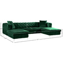 Meridian Gail Green Velvet 3 pc Sectional IMAGE 6