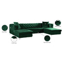 Meridian Gail Green Velvet 3 pc Sectional IMAGE 7
