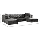 Meridian Gail Grey Velvet 3 pc Sectional IMAGE 6
