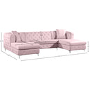 Meridian Gail Pink Velvet 3 pc Sectional IMAGE 6