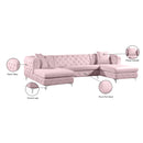 Meridian Gail Pink Velvet 3 pc Sectional IMAGE 7