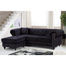 Meridian Sabrina Black Velvet 2 pc Reversible Sectional IMAGE 10