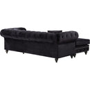 Meridian Sabrina Black Velvet 2 pc Reversible Sectional IMAGE 12
