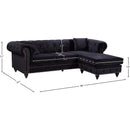 Meridian Sabrina Black Velvet 2 pc Reversible Sectional IMAGE 13