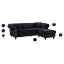 Meridian Sabrina Black Velvet 2 pc Reversible Sectional IMAGE 14