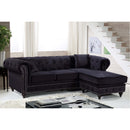Meridian Sabrina Black Velvet 2 pc Reversible Sectional IMAGE 9