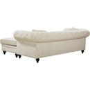 Meridian Sabrina Cream Velvet 2 pc Reversible Sectional IMAGE 11