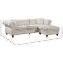 Meridian Sabrina Cream Velvet 2 pc Reversible Sectional IMAGE 13