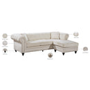 Meridian Sabrina Cream Velvet 2 pc Reversible Sectional IMAGE 14