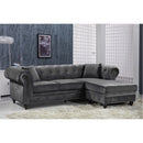 Meridian Sabrina Grey Velvet 2 pc Reversible Sectional IMAGE 10