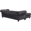 Meridian Sabrina Grey Velvet 2 pc Reversible Sectional IMAGE 12