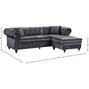 Meridian Sabrina Grey Velvet 2 pc Reversible Sectional IMAGE 13