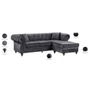 Meridian Sabrina Grey Velvet 2 pc Reversible Sectional IMAGE 14