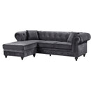 Meridian Sabrina Grey Velvet 2 pc Reversible Sectional IMAGE 8