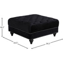 Meridian Sabrina Black Velvet Ottoman IMAGE 3