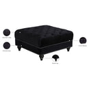 Meridian Sabrina Black Velvet Ottoman IMAGE 4