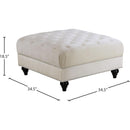 Meridian Sabrina Cream Velvet Ottoman IMAGE 3