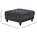 Meridian Sabrina Grey Velvet Ottoman IMAGE 3