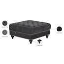 Meridian Sabrina Grey Velvet Ottoman IMAGE 4