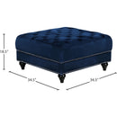 Meridian Sabrina Navy Velvet Ottoman IMAGE 3