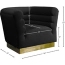 Meridian Bellini Black Velvet Chair IMAGE 6