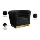 Meridian Bellini Black Velvet Chair IMAGE 7