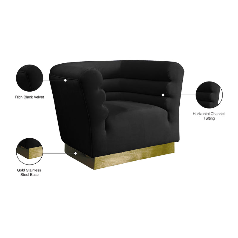Meridian Bellini Black Velvet Chair IMAGE 7