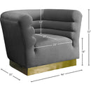 Meridian Bellini Grey Velvet Chair IMAGE 6