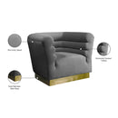 Meridian Bellini Grey Velvet Chair IMAGE 7