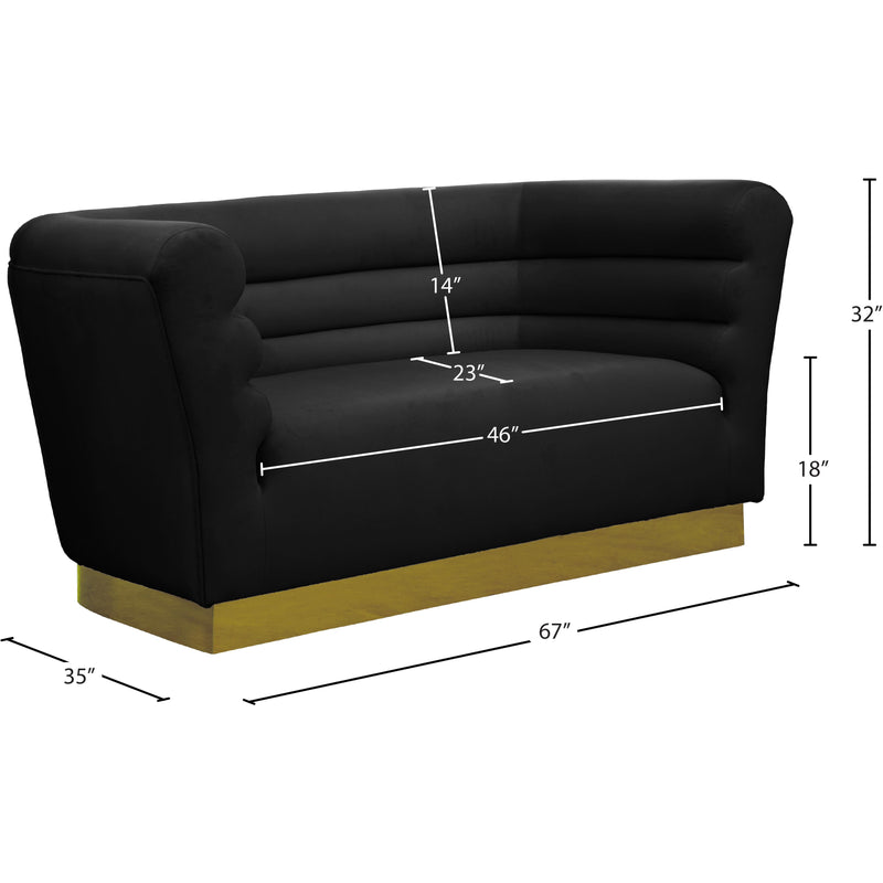 Meridian Bellini Black Velvet Loveseat IMAGE 6