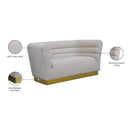 Meridian Bellini Cream Velvet Loveseat IMAGE 7