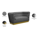 Meridian Bellini Grey Velvet Loveseat IMAGE 7