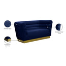 Meridian Bellini Navy Velvet Loveseat IMAGE 7