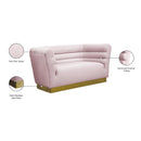 Meridian Bellini Pink Velvet Loveseat IMAGE 7