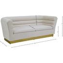 Meridian Bellini Cream Velvet Sofa IMAGE 6