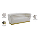 Meridian Bellini Cream Velvet Sofa IMAGE 7