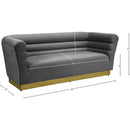 Meridian Bellini Grey Velvet Sofa IMAGE 6