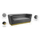 Meridian Bellini Grey Velvet Sofa IMAGE 7