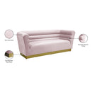 Meridian Bellini Pink Velvet Sofa IMAGE 7