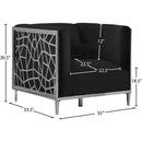 Meridian Opal Black Velvet Chair IMAGE 5