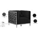 Meridian Opal Black Velvet Chair IMAGE 6