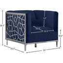 Meridian Opal Navy Velvet Chair IMAGE 5