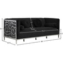 Meridian Opal Black Velvet Sofa IMAGE 5