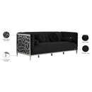 Meridian Opal Black Velvet Sofa IMAGE 6