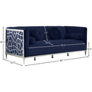Meridian Opal Navy Velvet Sofa IMAGE 5