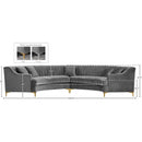 Meridian Jackson Grey Velvet 2 pc Sectional IMAGE 10