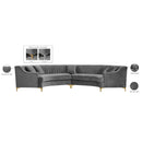 Meridian Jackson Grey Velvet 2 pc Sectional IMAGE 11