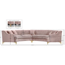 Meridian Jackson Pink Velvet 2 pc Sectional IMAGE 10