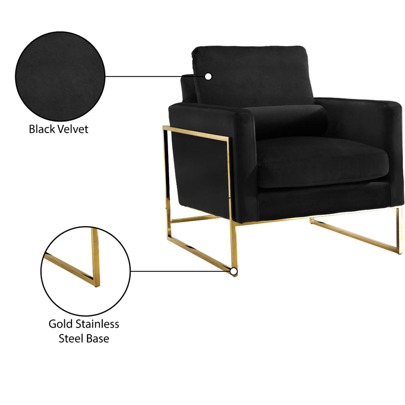 Meridian Mila Black Velvet Chair IMAGE 8