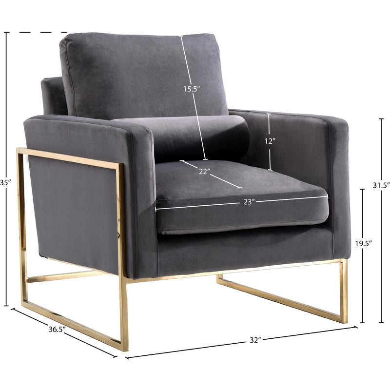 Meridian Mila Grey Velvet Chair IMAGE 7